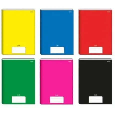 KIT com 10 Caderno Brochura 96 Folhas Grande Capa Dura com pauta Jandaia para uso Escolar E Escritório