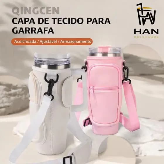 Porta Garrafa Térmica comBolsa Porta-garrafas De Água Compatível Com Copo 40oz 1,2 Litro Para Celula Cartões e Chaves r