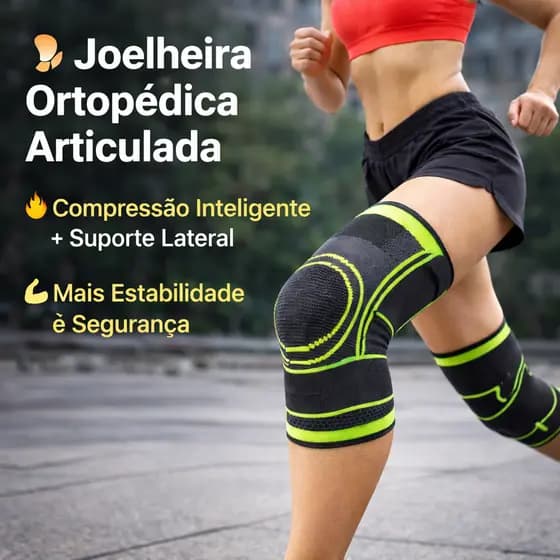 Joelheira Compressão Tensor Alívio Dor Joelho Meia Articulada Ortopédica Academia Fitness Corrida