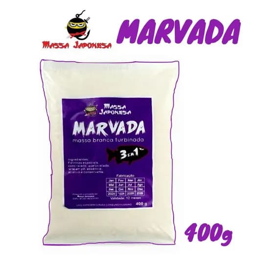Massa branca turbinada 3em1 MARVADA 400g Massa japonesa para pesca ( 1 UNIDADE )