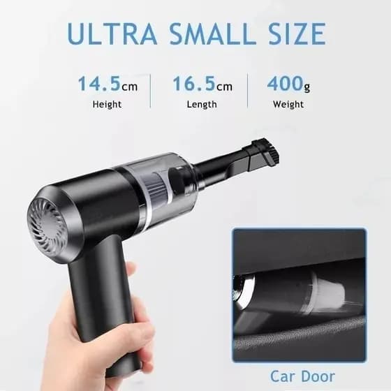 Aspirador De Pó Preto Usb Portátil Completo Linha Premium Carro E Casa