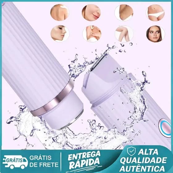 🎁Free Gift🎁Depilador Elétrico Feminino 2 em 1 Barbeador Aparador de Pelos Corporais Nariz e Sobrancelhas Recarregável