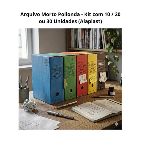 Arquivo Morto Polionda - Kit com 10 / 20 ou 30 Unidades (Alaplast)
