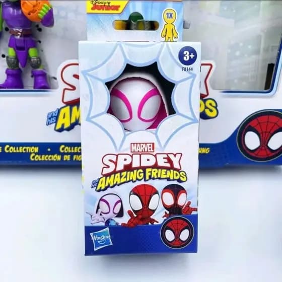 Hasbro Original Boneco Spidey and His Amazing Friends Duende Verde Gwen Electro Gato Preto Conjunto Em Caixa