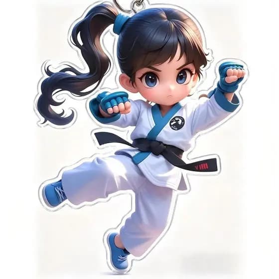 Novo Cross-Border Taekwondo plana acrílico chaveiro pingente saco acessórios chaveiro pingente decoração