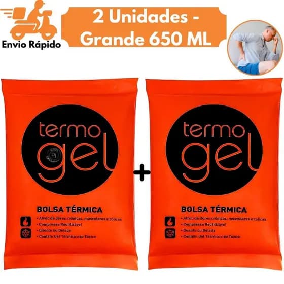 Kit 2 Bolsa Grande 650ML Térmicas Termo Gel Compressa Quente ou Fria