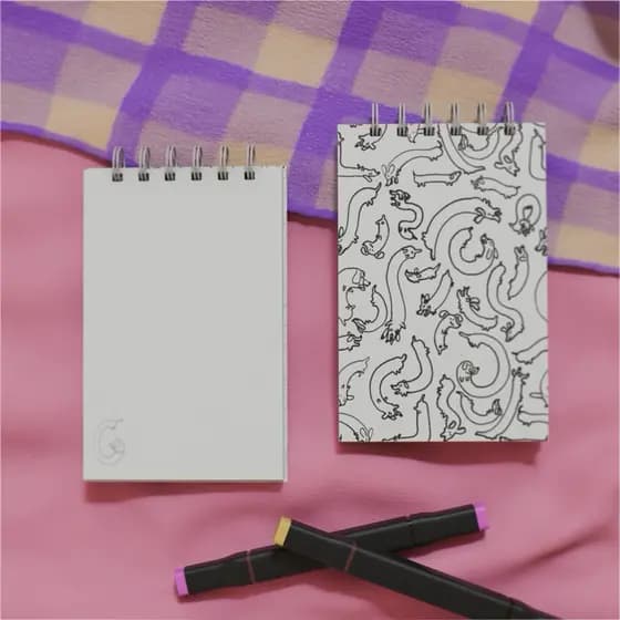 Bloquinho A6, cachorrinhos - sketchbook, fofo, criativo, artesanal, folhas 90g, anotações, desenho, capa dura