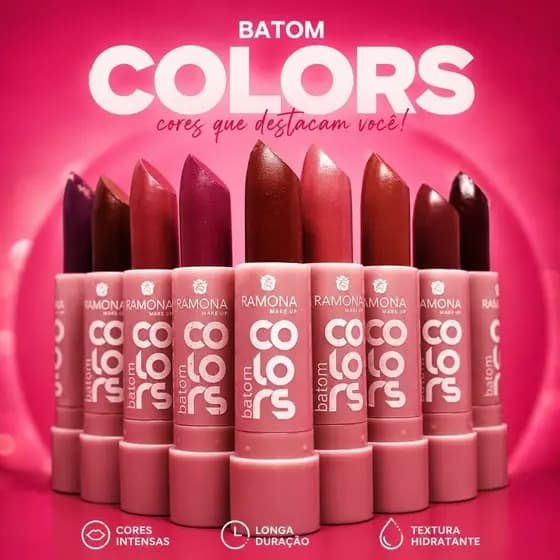 Batom Colors Ramona Make Up 3,8g Original | Escolha Sua Cor | Todas as Cores Disponíveis