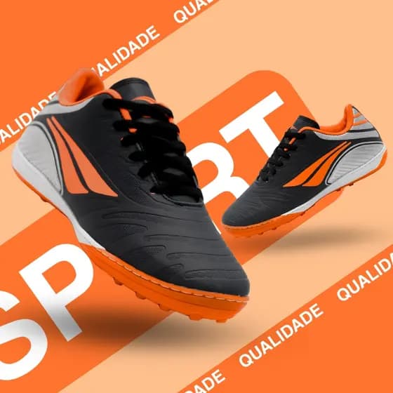 Chuteira Society Masculina Campo Sintético Reforçada Costurada Confortável Leve Durável 38-43