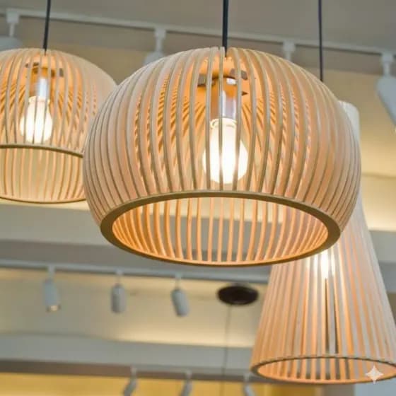Lustre de Teto Pendente Luminaria de Teto Pendente MDF Grande