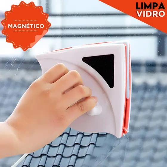 Limpa Vidros Magnético Dupla Face - Limpador Magnético Dupla Face com Corda de Segurança
