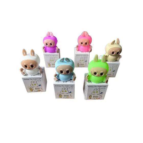 Luminária Abajur Labubu Infantil Noturna Recarregável Led Silicone