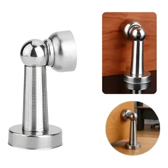 Trava Porta Magnético Fixador Parede Piso Segurador Imã Inox