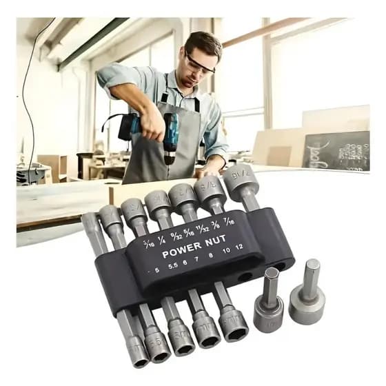 Jogo Kit Bits Soquete Canhão 9 Peças 5 A 13 Mm Parafusadeira
