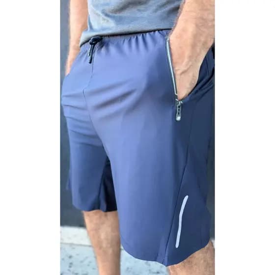 Bermuda Plus Size Dry Fit Masculina 3 Bolsos com Zíper Refletiva Academia