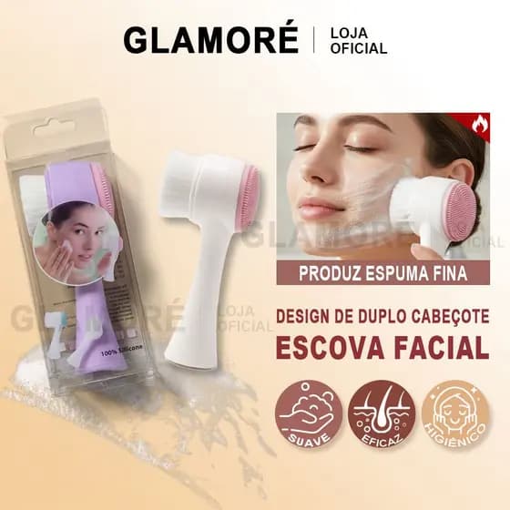 Escova de Limpeza Facial 2 em 1 | Limpeza e Esfoliação Suave