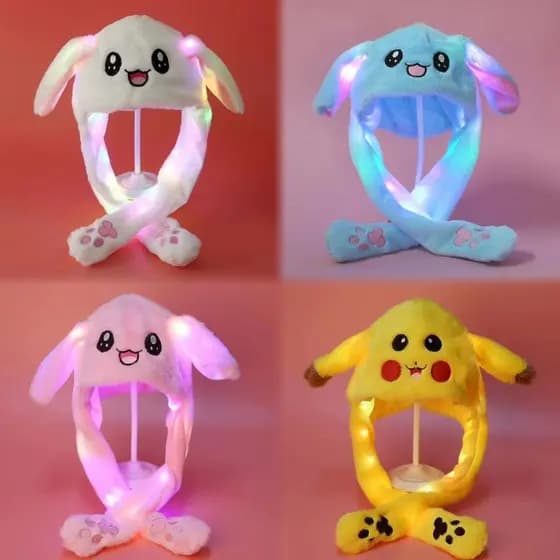 Adequado para adultos e crianças chapéu de pelúcia leve com orelhas longas dos desenhos animados esportes coelho Panda L