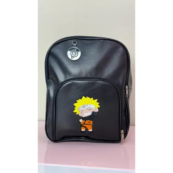 Mochila Infantil Naruto Preta com Personagens Batman