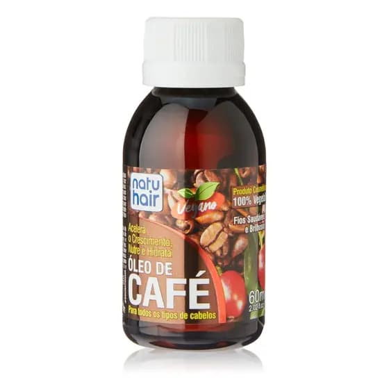 Óleo Capilar de Café NatuHair 60ml | Crescimento Capilar | Antiqueda | Brilho e Proteção Térmica