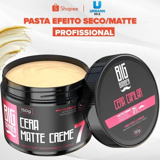Cera Capilar Matte Creme Big Barber 150g Level 7 Profissional