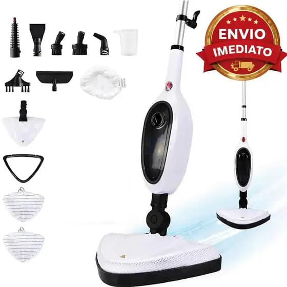 Mop a Vapor Multifuncional 12 em 1 com Acessórios, Adequado para Limpeza de Pisos e Carpetes