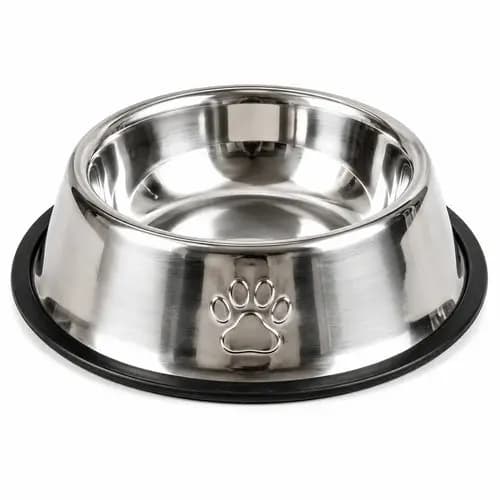 Comedouro Inox Redondo Antiderrapante Facil Higiene Duravel Cachorro Gato
