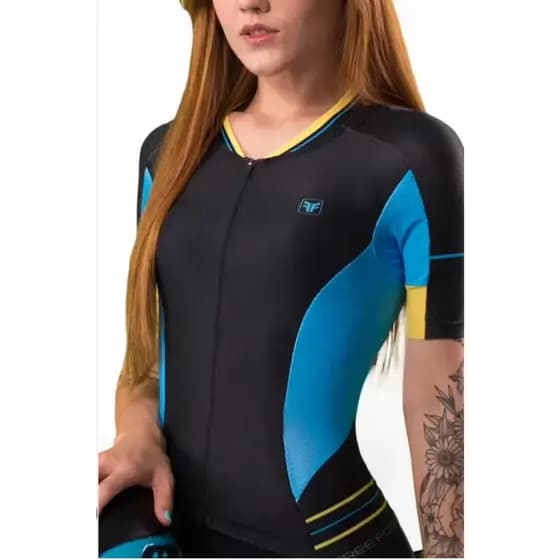 Macaquinho Ciclismo Feminino Free Force New Heaven - Azul - P