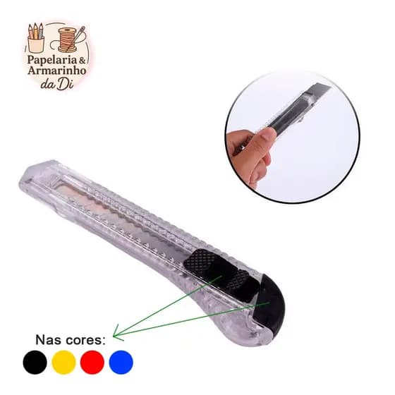 Estilete Largo 15cm com Lâmina 18mm Inox, Trava de Segurança e Tampa Destacável – YINS YP7253