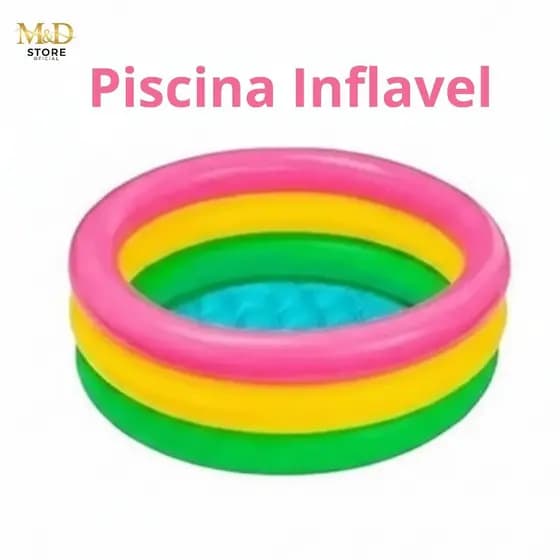 Piscina Inflável Infantil 90x25cm 61x22cm Diversão pra Crianças no Verão Quintal ou Viagem Piscina