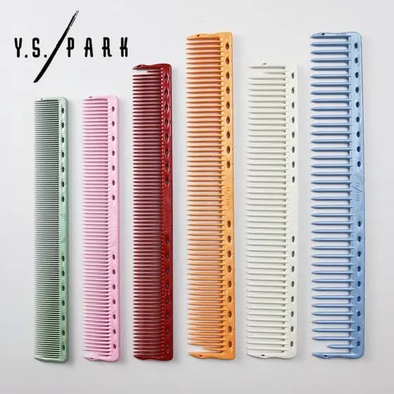 Japonês Original YSPARK407 dente Horizontal pente de corte de cabelo longo rosa claro corte de cabelo profissional Er339