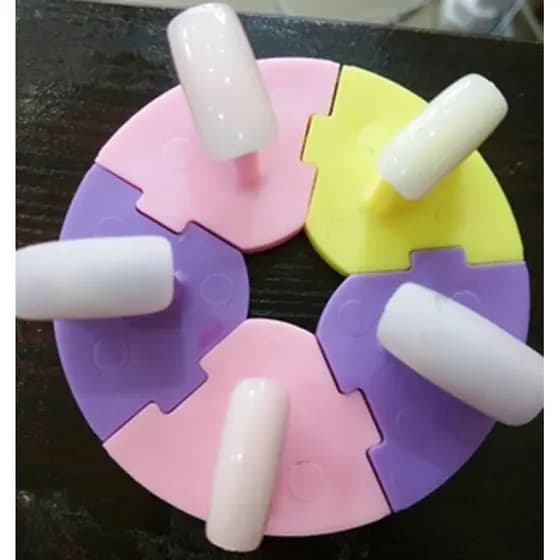 Quadro de prática de plástico rígido para Manicure, assento de lótus removível, Base de exibição para unhas, pode conser
