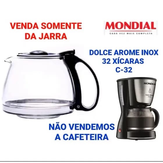Jarra de Reposição para Cafeteira Mondial Dolce Arome Inox 32 Xícaras.