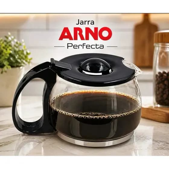Jarra de Reposição Para Cafeteira Arno perfecta 12 xicaras Preta Vidro Reforçado