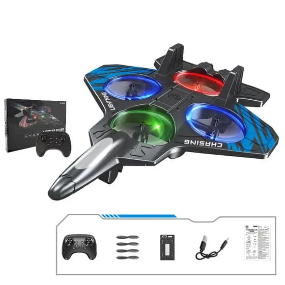 Avião Drone Combat Aircraft Controle Remoto 2.4ghz 4 Motores de espuma
