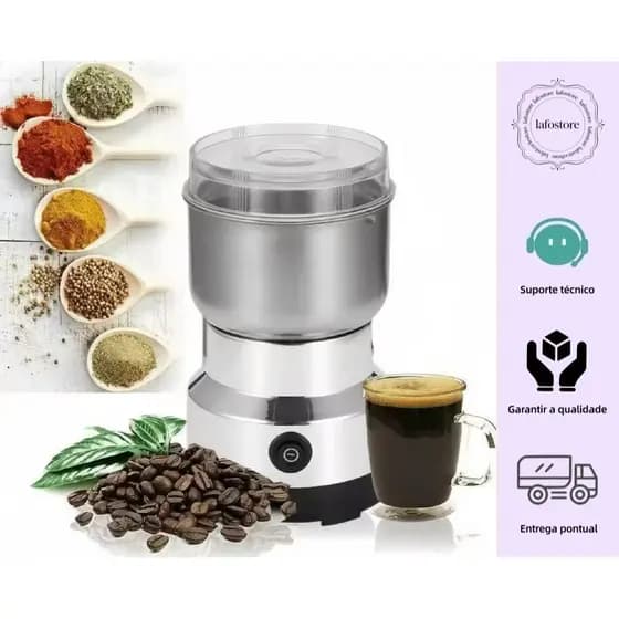Moedor Multifuncional de Café e Especiarias 110V com Design em Aço Inoxidável 4 Lâminas