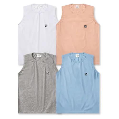 Kit 04 Regatas Lisas Básicas Coleção Infantil Masculina Menino Cores Sortidas Do 3 Ao 16 Anos