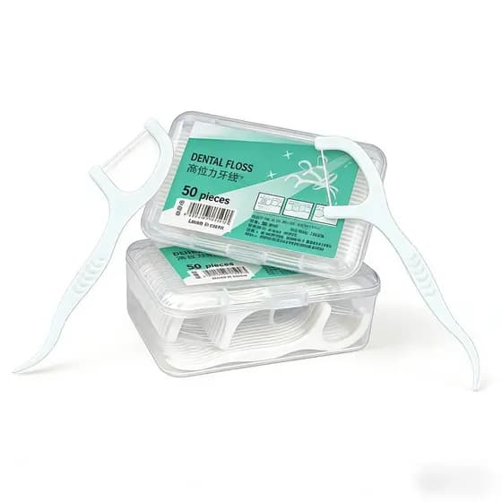 KIT 50PÇS Fio Dental Picks Palitos Dentes Vara Dente Escova De Limpeza Interdental Pick Oral Higiene Cuidado