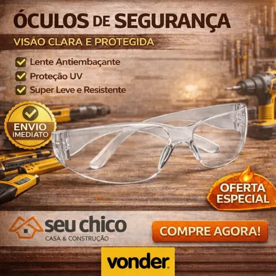 Óculos De Proteção Segurança MALTES Vonder EPI Ciclismo Tático Reforçado Antirrisco