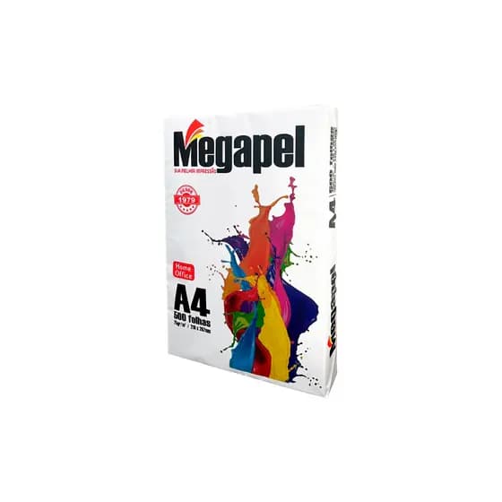 Papel A4 75g 500 Folhas Megapel Sulfite Branco Alta Qualidade para Impressão