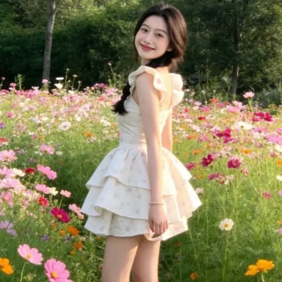 Primavera verão lindo doce manga voadora vestido estilingue saia de fadas Pettiskirt de cintura estreita homem pequeno