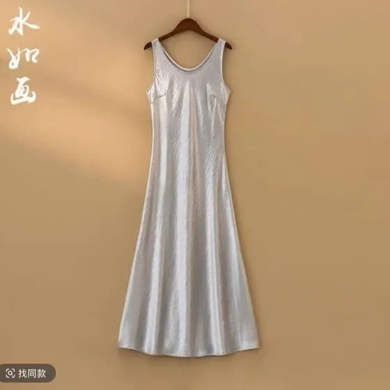 Novo estilo chinês estilingue vestido feminino primavera verão elegante cor sólida colete saia J Retro solto mais magro