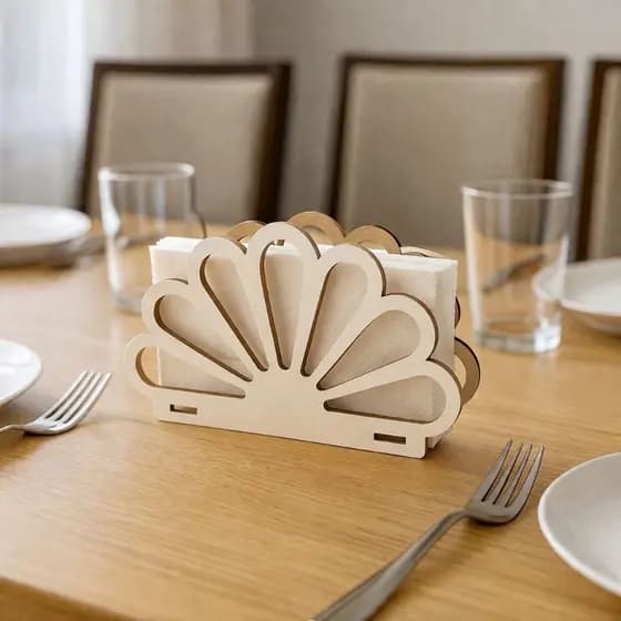 Kit Porta Guardanapo Floral para Decoração de Mesa Festa Casamento em Madeira MDF