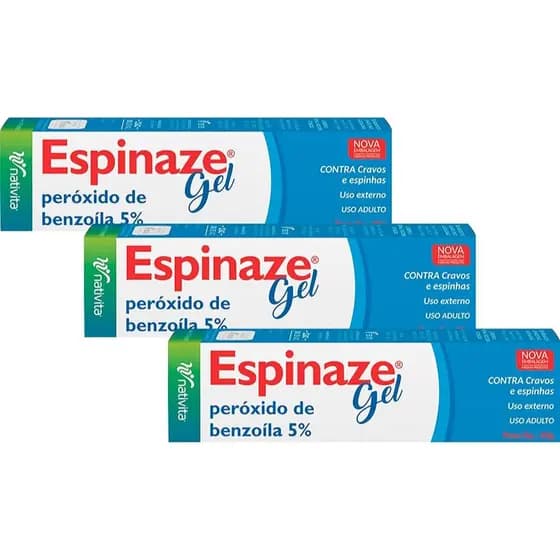 Kit 3x Espinaze gel com Benzoíla 5% 20g Tratamento De Acnes