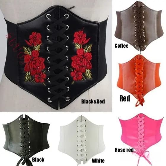 GUOJH Selo De Cintura Bordado Vintage Girdle Rebite