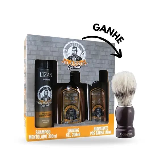 KIT BARBA BALM SHAMPOO OLEO + PINCEL PARA BARBA / LIZAN CUIDADO COM A BARBA