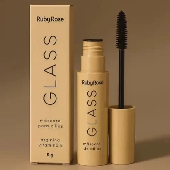 Máscara de Cílios Ruby Rose Glass | Super Volume, Curvatura e Alongamento Duradouro