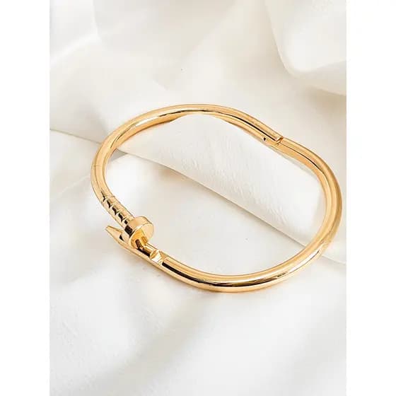 BRACELETE PREGO BANHADO A OURO Semijoia Feminina