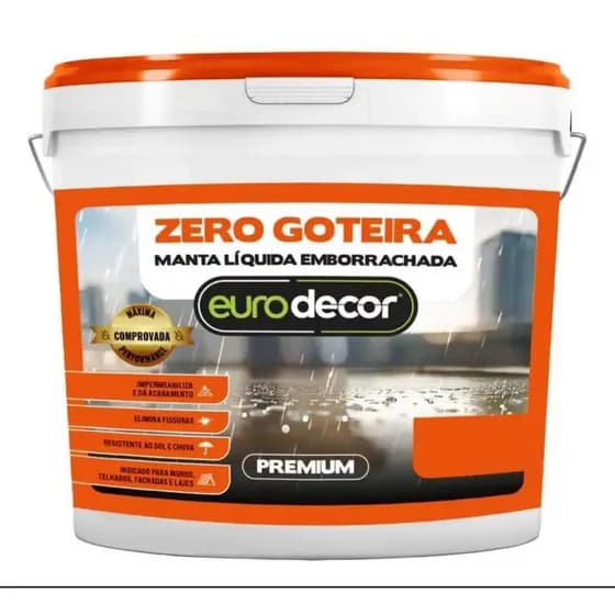 Manta Liquida Zero Goteira 12KG Contra Fissuras Trincas e Infiltrações 12KG Ou 3,6KG