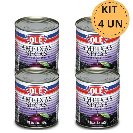 Ameixa Seca Inteira Olé Lata 150g Fruta Desidratada Rica Em Fibras Natural