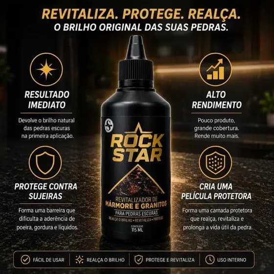 Renova Granito Mármore Realça Cor Imediato Rock Star Revitalizador